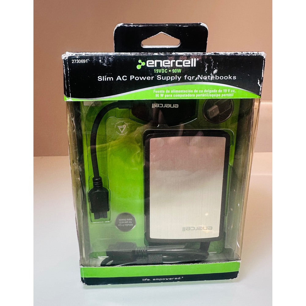 Enercell 90W Slim AC Universal Laptop Power Supply 19V 2730691 with 8 Tips USB